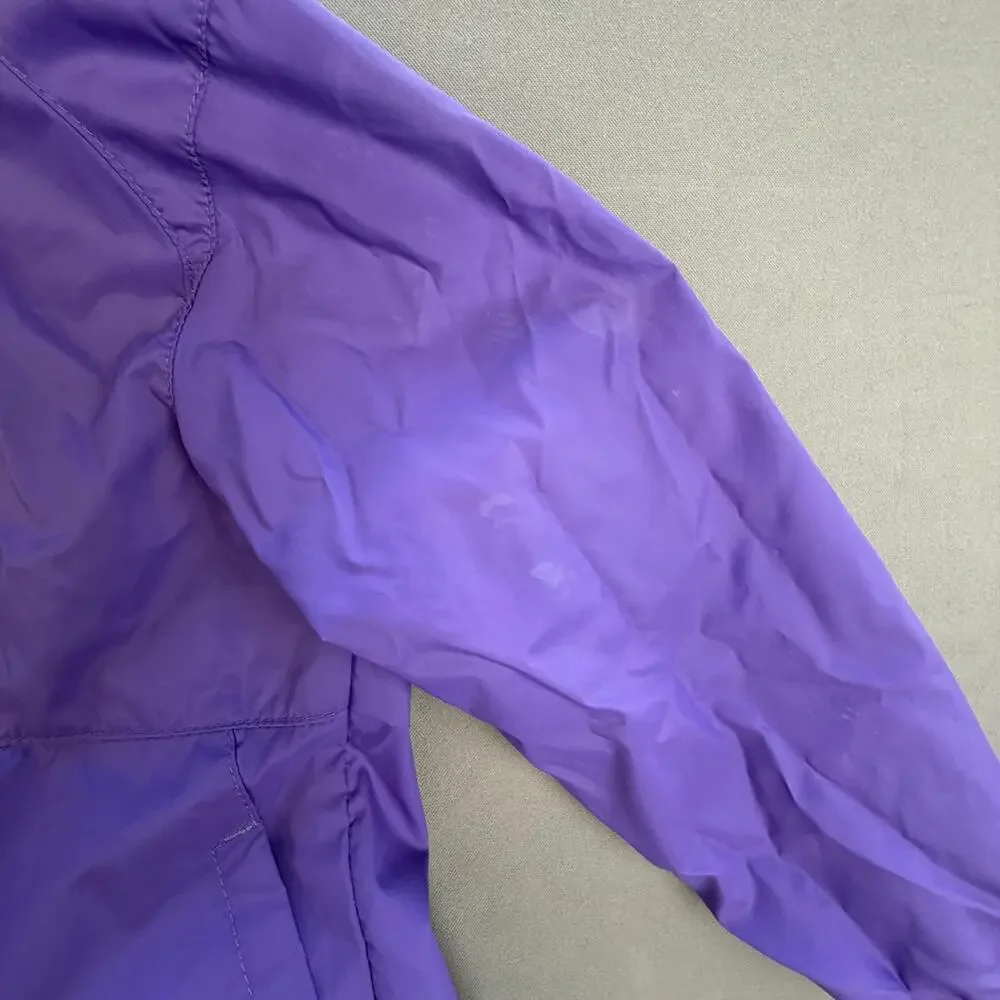 Columbia Raincoat Jacket Girls 4T Purple Hooded Lightweight Full Zip Nylon Shell